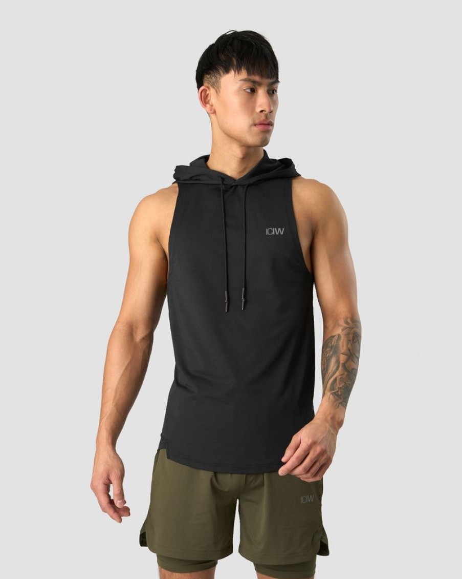 Miehet ICIW T-Paidat | Stride Sleeveless T-Shirt Hoodie Men Black