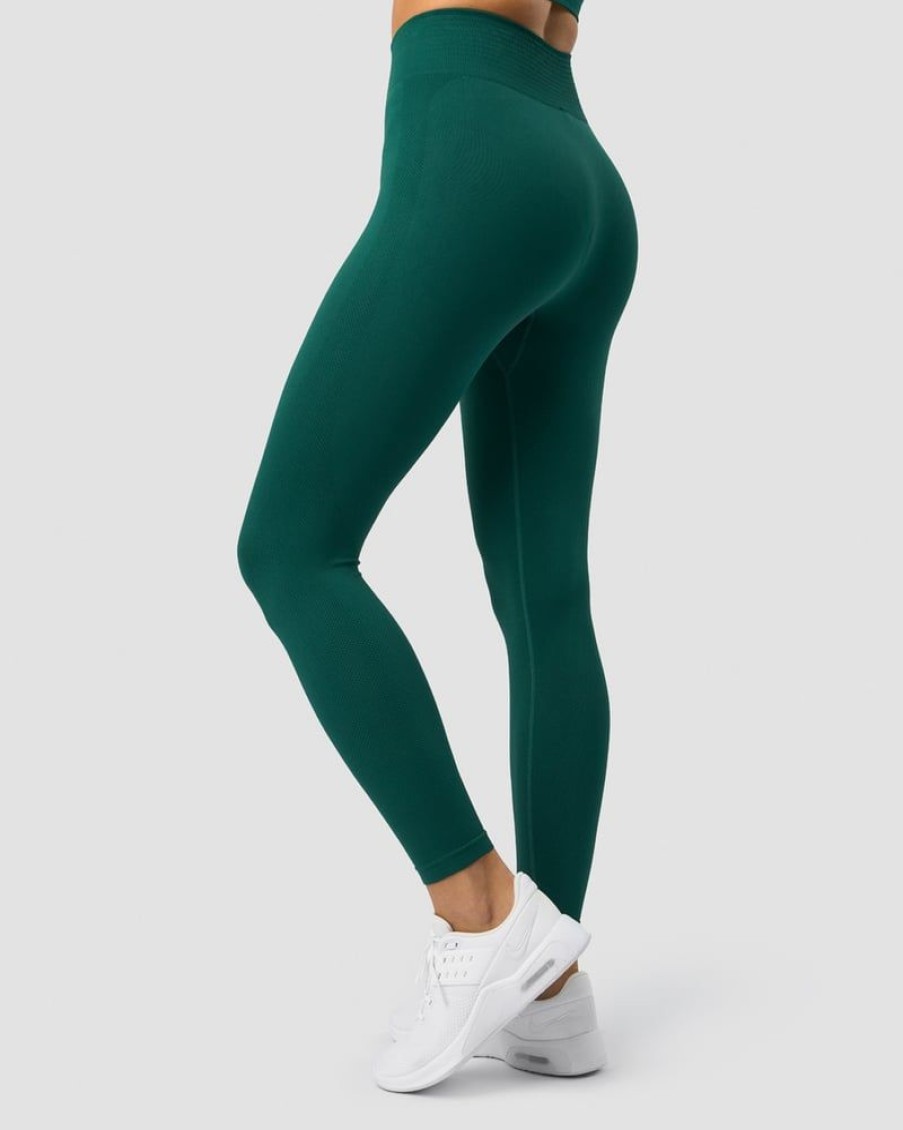 Naiset ICIW Trikoot & Leggingsit | Define Seamless Tights Dark Green