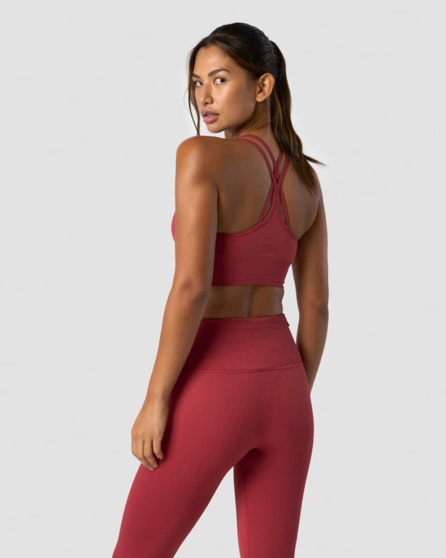 Naiset ICIW Urheiluliivit | Ribbed Define Seamless Sports Bra Autumn Red