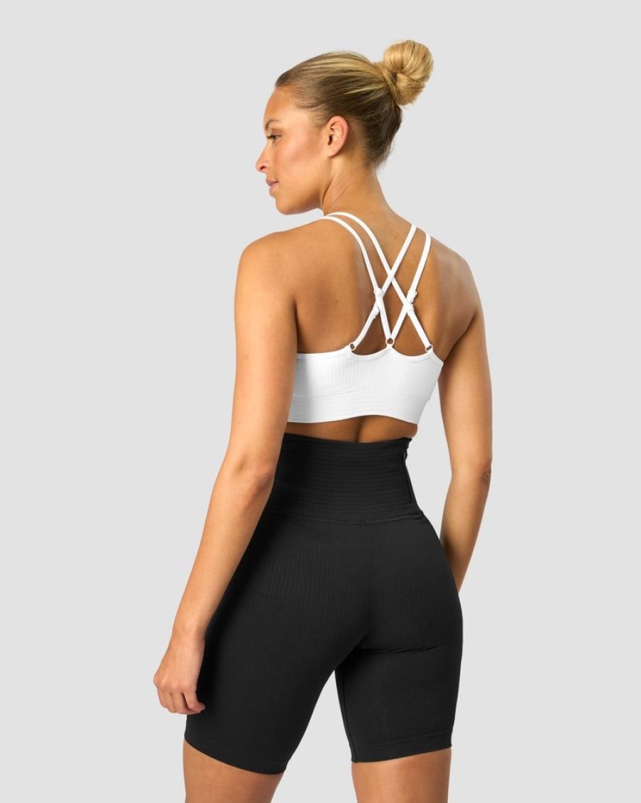 Naiset ICIW Urheiluliivit | Ribbed Define Seamless Strappy Bra White