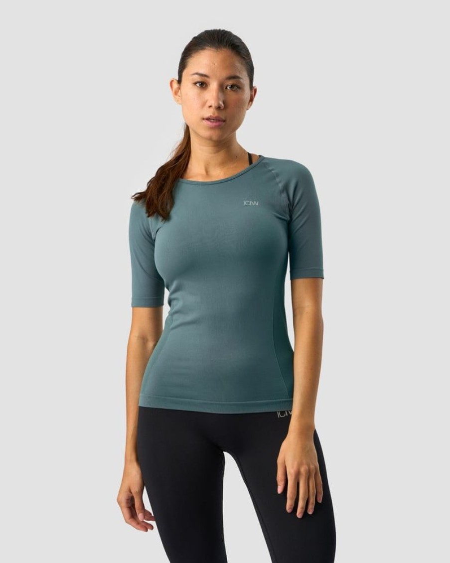 Naiset ICIW Seamless | Everyday Seamless T-Shirt Mid Sleeve Jungle Green