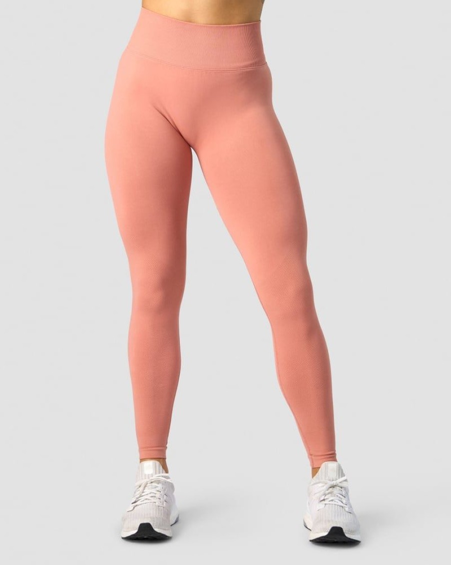 Naiset ICIW Trikoot & Leggingsit | Define Seamless V-Shape Tights Light Rust