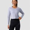 Naiset ICIW Pitkahihaiset Paidat | Stride Cropped Long Sleeve Wmn Light Blue