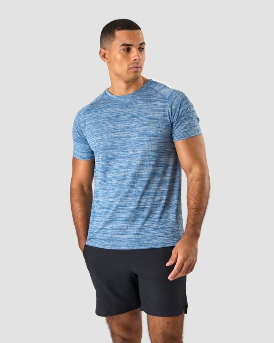 Miehet ICIW T-Paidat | Workout Mesh T-Shirt Men Dark Blue Melange
