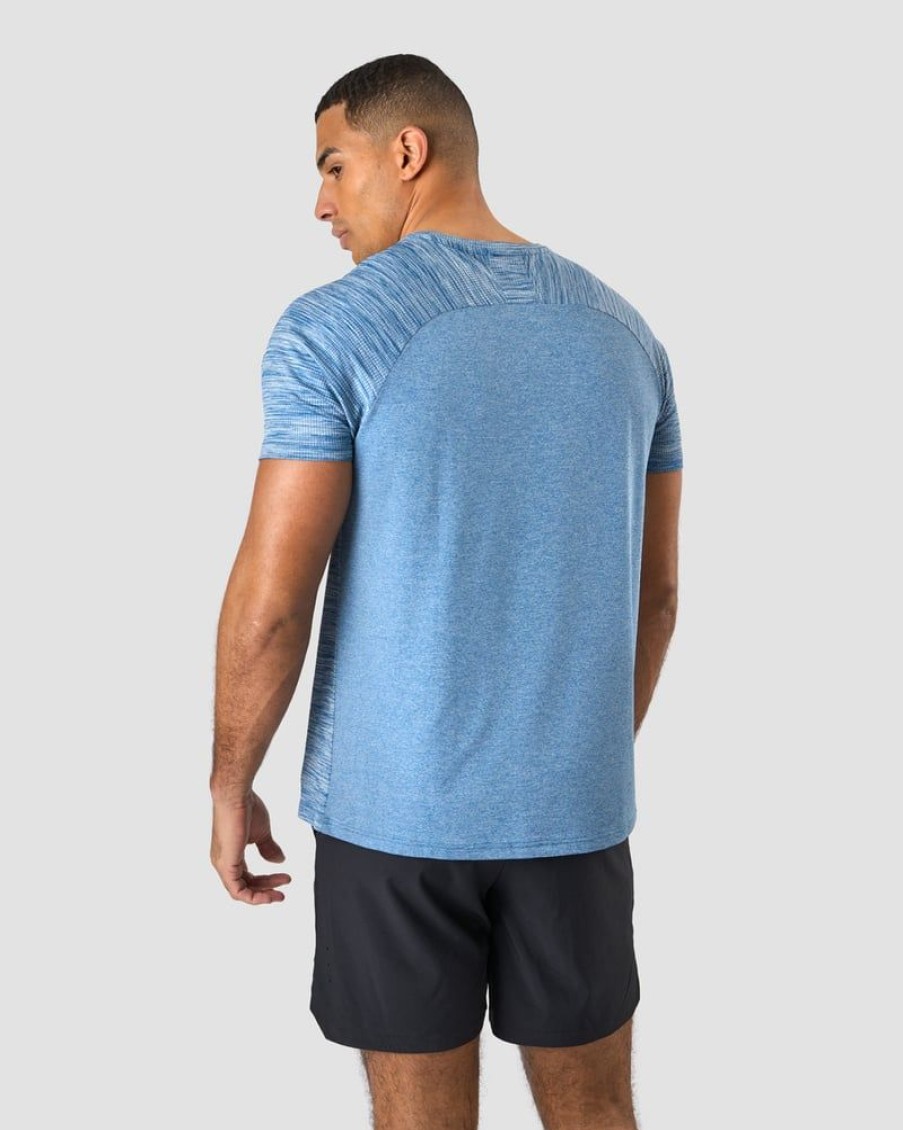 Miehet ICIW T-Paidat | Workout Mesh T-Shirt Men Dark Blue Melange