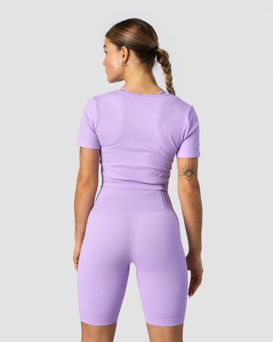 Naiset ICIW Seamless | Ribbed Define Seamless Cropped T-Shirt Lavender