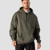 Miehet ICIW Pitkahihaiset Paidat | Everyday Relaxed Hoodie Center Logo Men Khaki Green