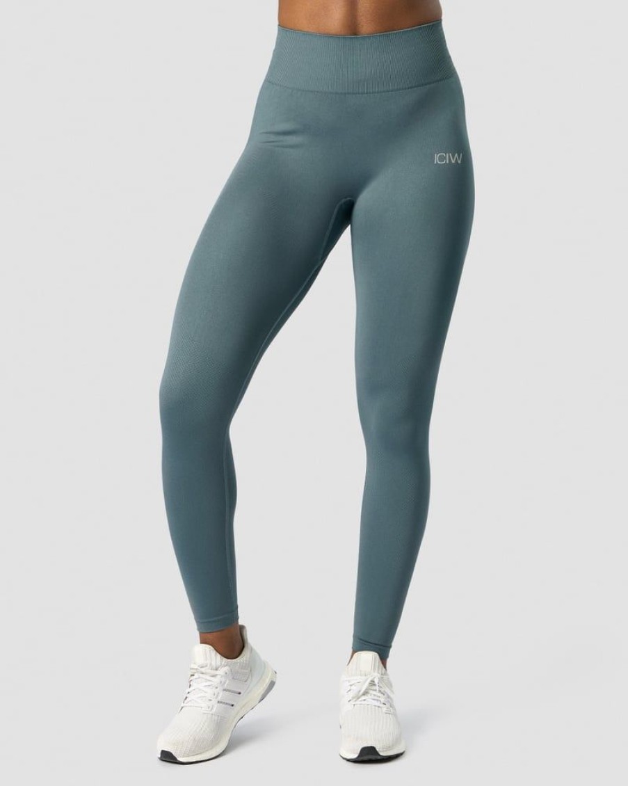 Naiset ICIW Trikoot & Leggingsit | Define Seamless Tights Jungle Green Wmn