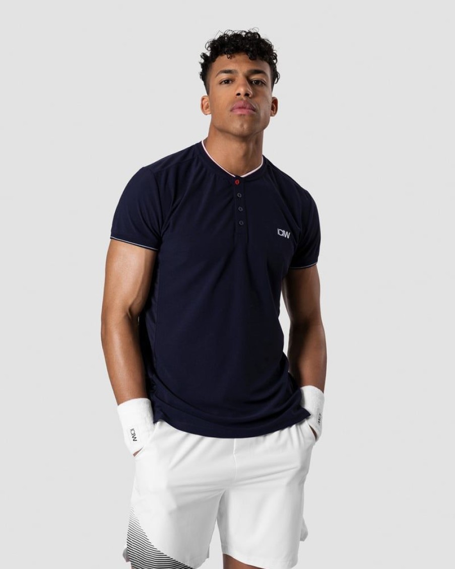 Miehet ICIW T-Paidat | Training Stripe Polo Navy Men