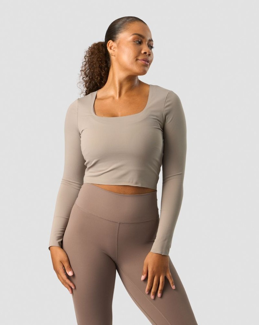 Naiset ICIW Pitkahihaiset Paidat | Nimble Soft Cropped Ls Greige