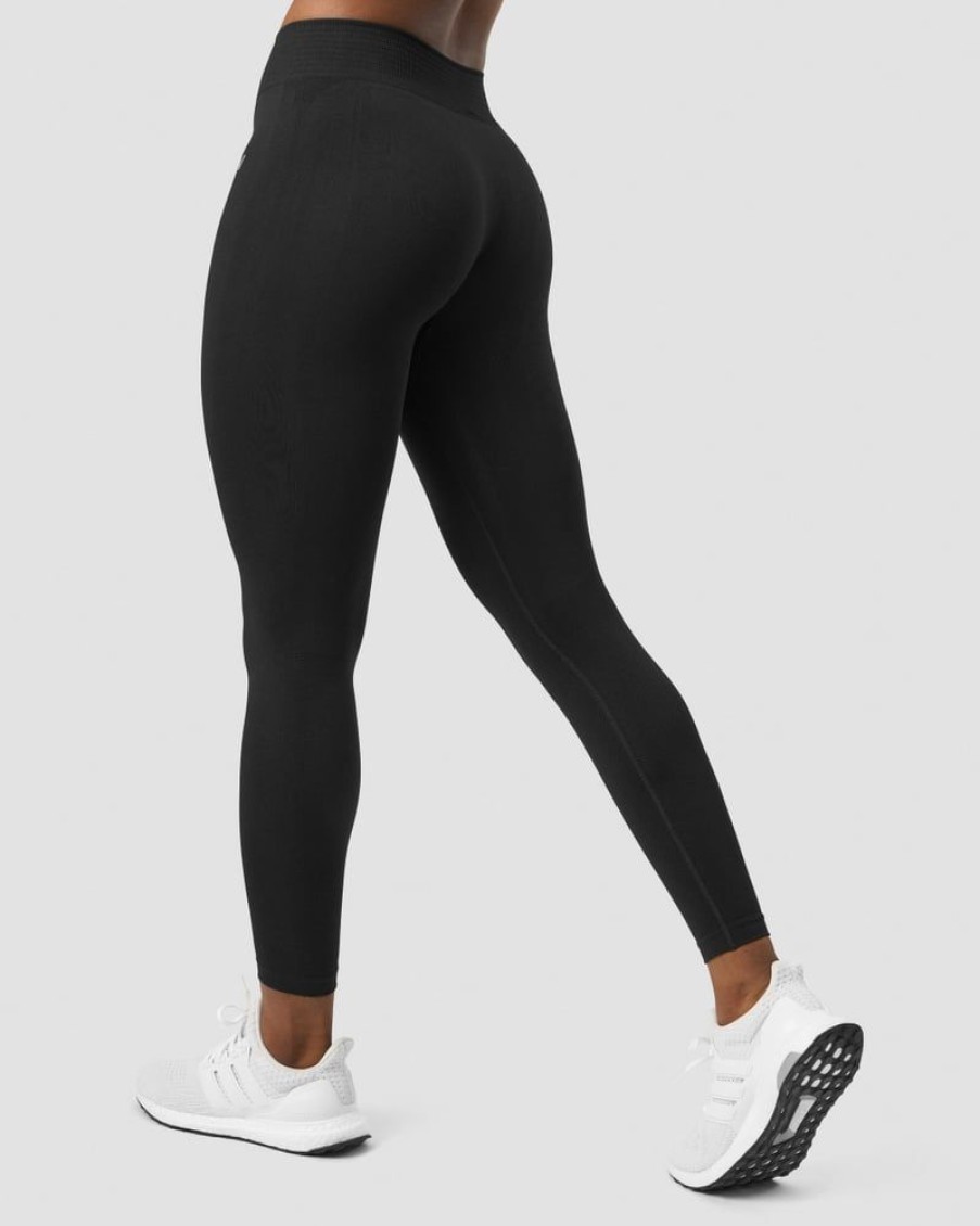 Naiset ICIW Trikoot & Leggingsit | Define Seamless Tights Mid Waist Black