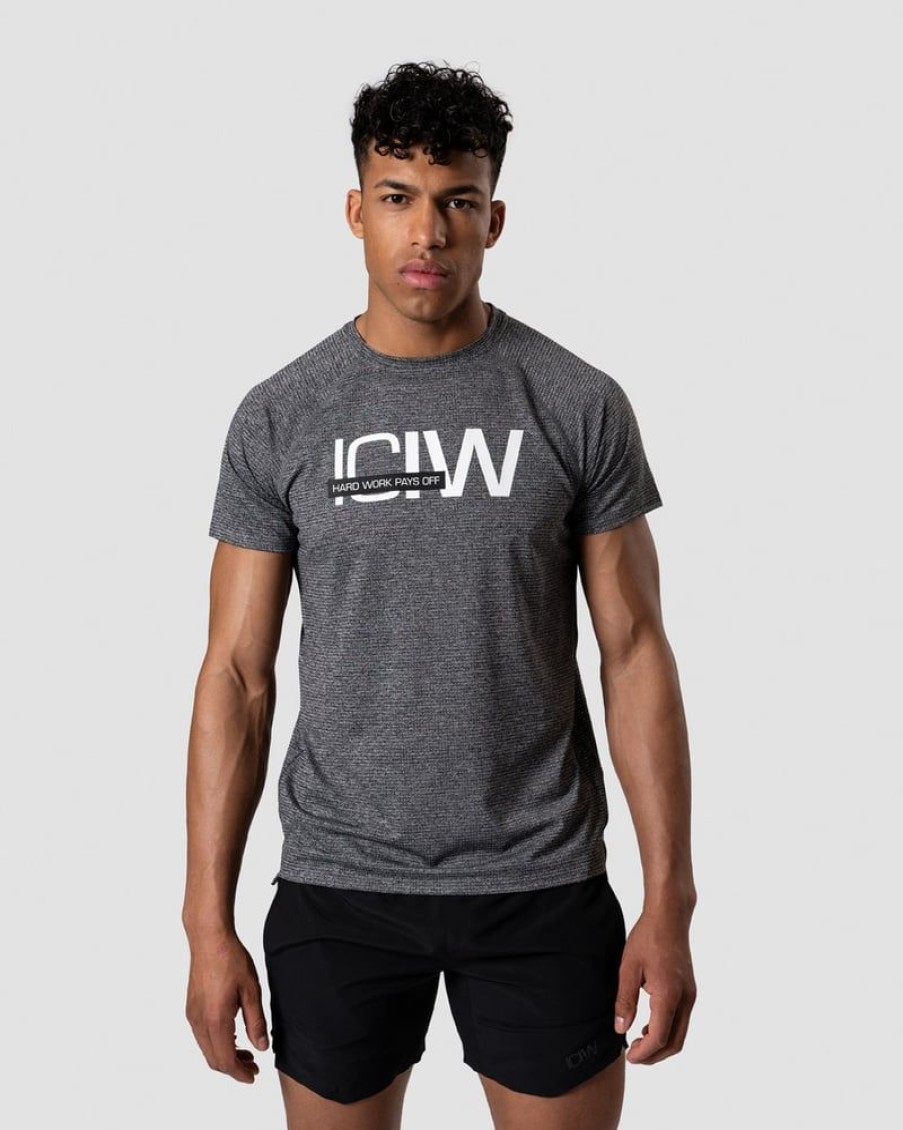Miehet ICIW T-Paidat | Training Mesh T-Shirt Grey Melange Men