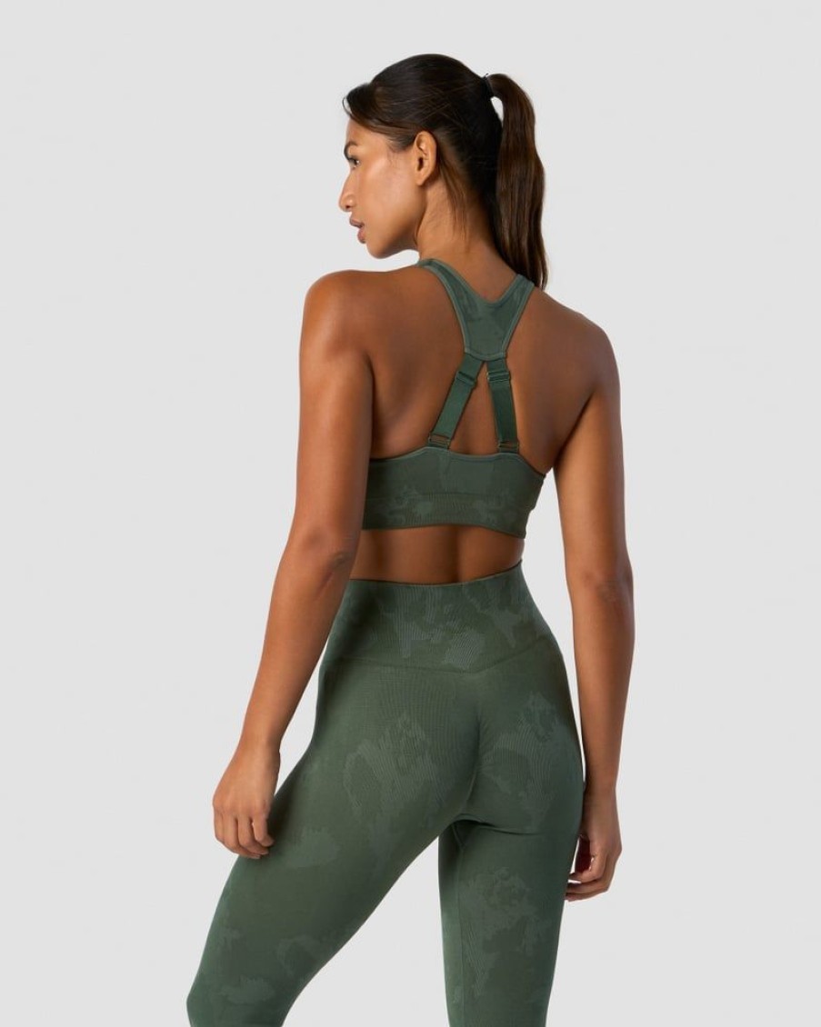 Naiset ICIW Urheiluliivit | Camo Seamless Sports Bra Green