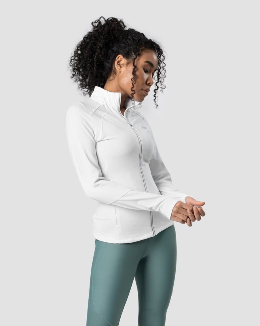 Naiset ICIW Pitkahihaiset Paidat | Mercury Zipper Fleece Wmn White