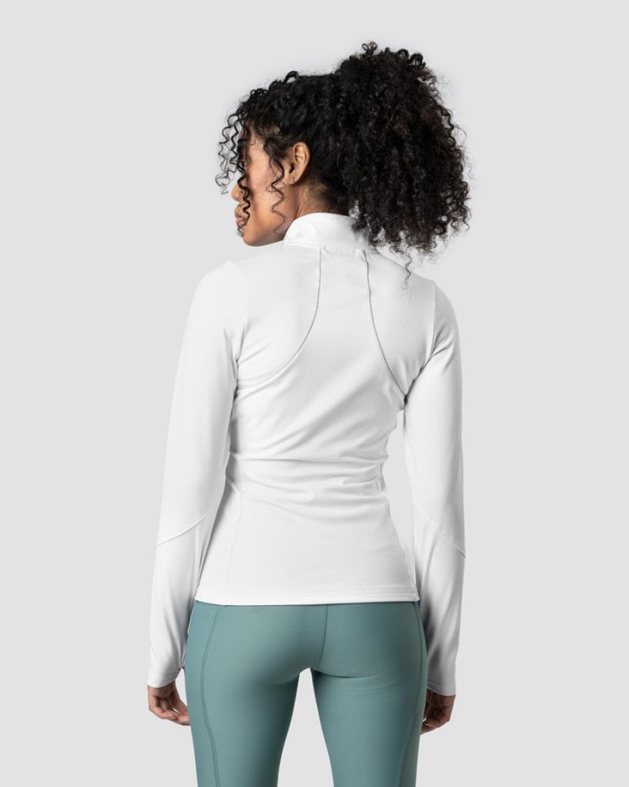 Naiset ICIW Pitkahihaiset Paidat | Mercury Zipper Fleece Wmn White