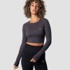 Naiset ICIW Seamless | Define Seamless Ls Crop Top Graphite Wmn