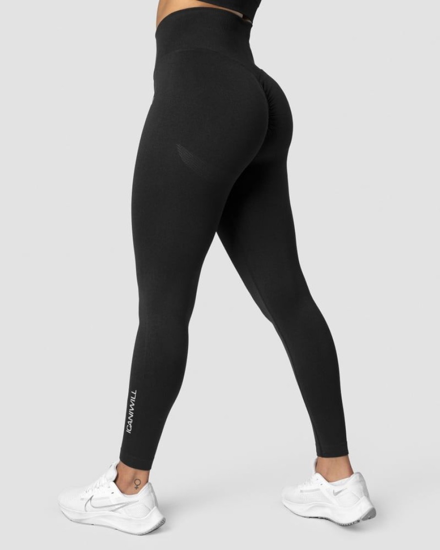 Naiset ICIW Trikoot & Leggingsit | Scrunch Seamless Tights Black