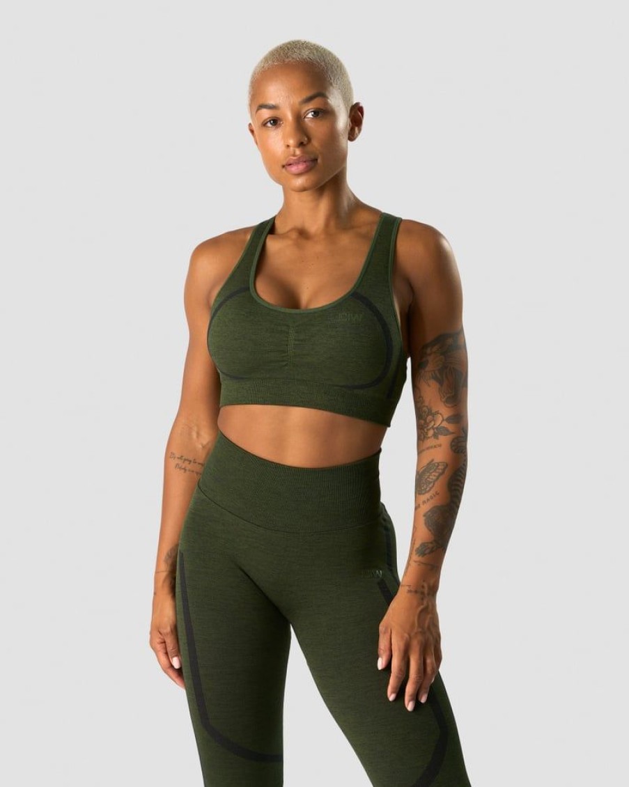 Naiset ICIW Urheiluliivit | Rush Seamless Sports Bra Dark Green