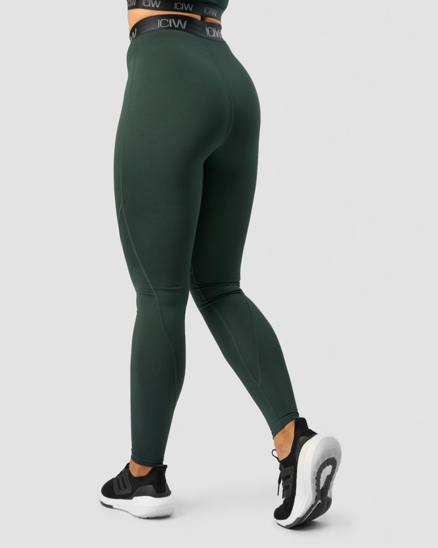Naiset ICIW Trikoot & Leggingsit | Ultimate Training V-Shape Tights Deep Green