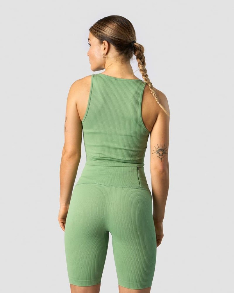 Naiset ICIW Seamless | Ribbed Define Seamless Tank Top Light Green