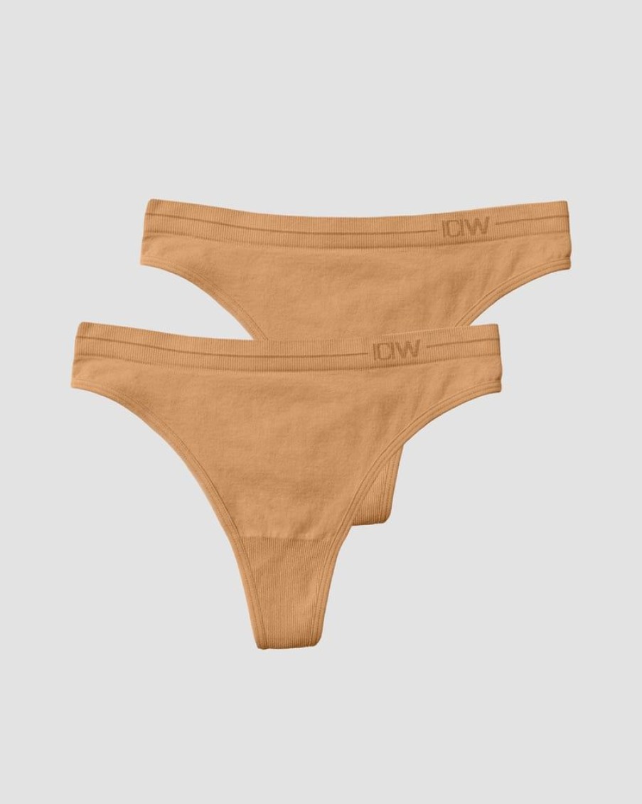 Naiset ICIW Seamless | Everyday Seamless Thong 2-Pack Almond