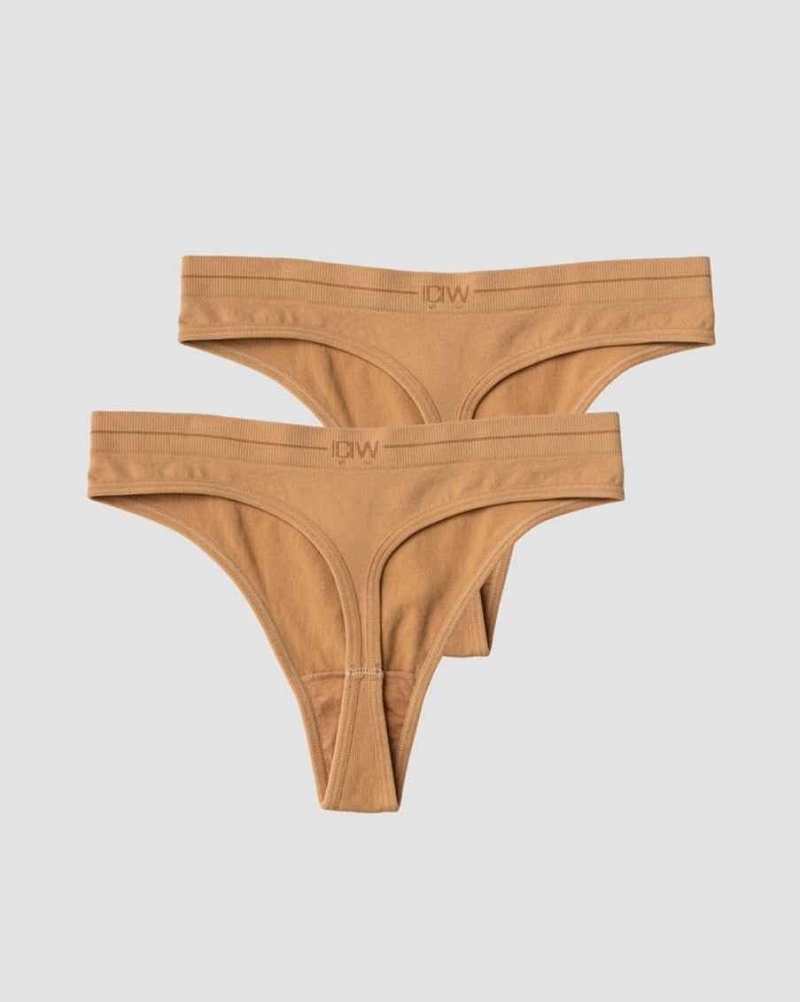 Naiset ICIW Seamless | Everyday Seamless Thong 2-Pack Almond