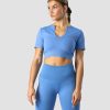 Naiset ICIW Seamless | Ribbed Define Seamless Cropped T-Shirt Pacific Blue