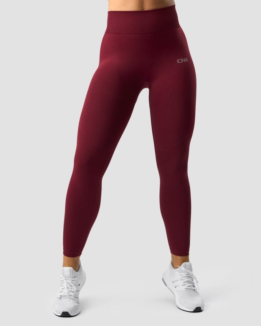 Naiset ICIW Trikoot & Leggingsit | Define Seamless Tights Burgundy