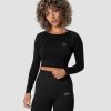 Naiset ICIW Seamless | Define Seamless Ls Crop Top Black Wmn
