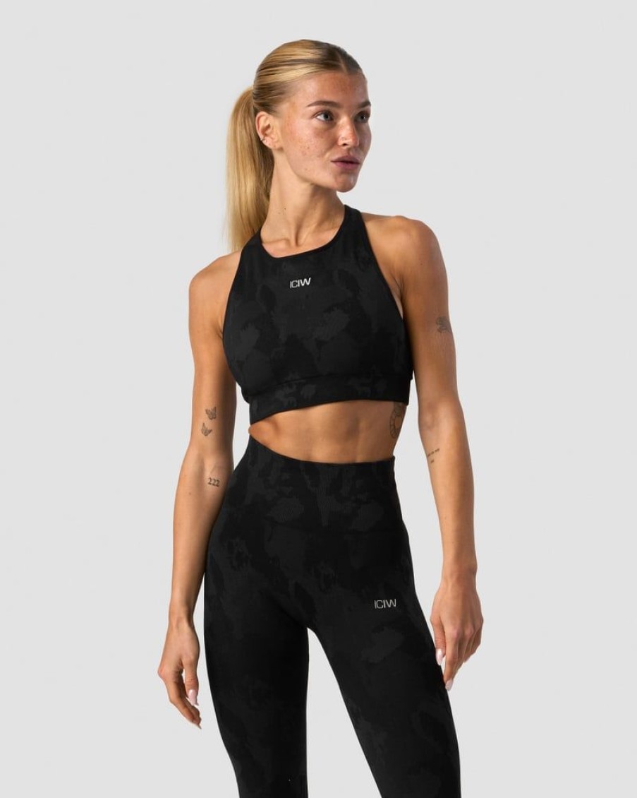 Naiset ICIW Urheiluliivit | Camo Seamless Sports Bra Black