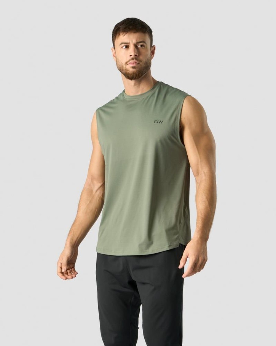 Miehet ICIW T-Paidat | Stride Sleeveless T-Shirt Men Sea Green
