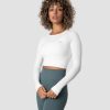 Naiset ICIW Seamless | Define Seamless Ls Crop Top White Wmn