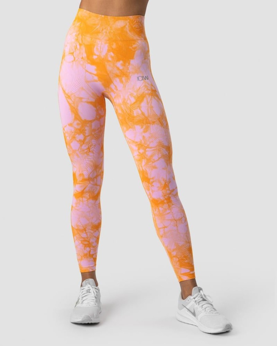 Naiset ICIW Trikoot & Leggingsit | Define Seamless Tie Dye Tights Sunset Beach