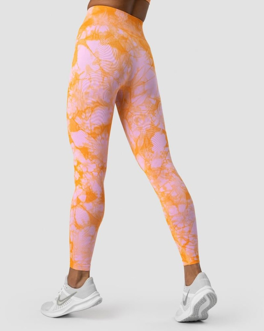 Naiset ICIW Trikoot & Leggingsit | Define Seamless Tie Dye Tights Sunset Beach