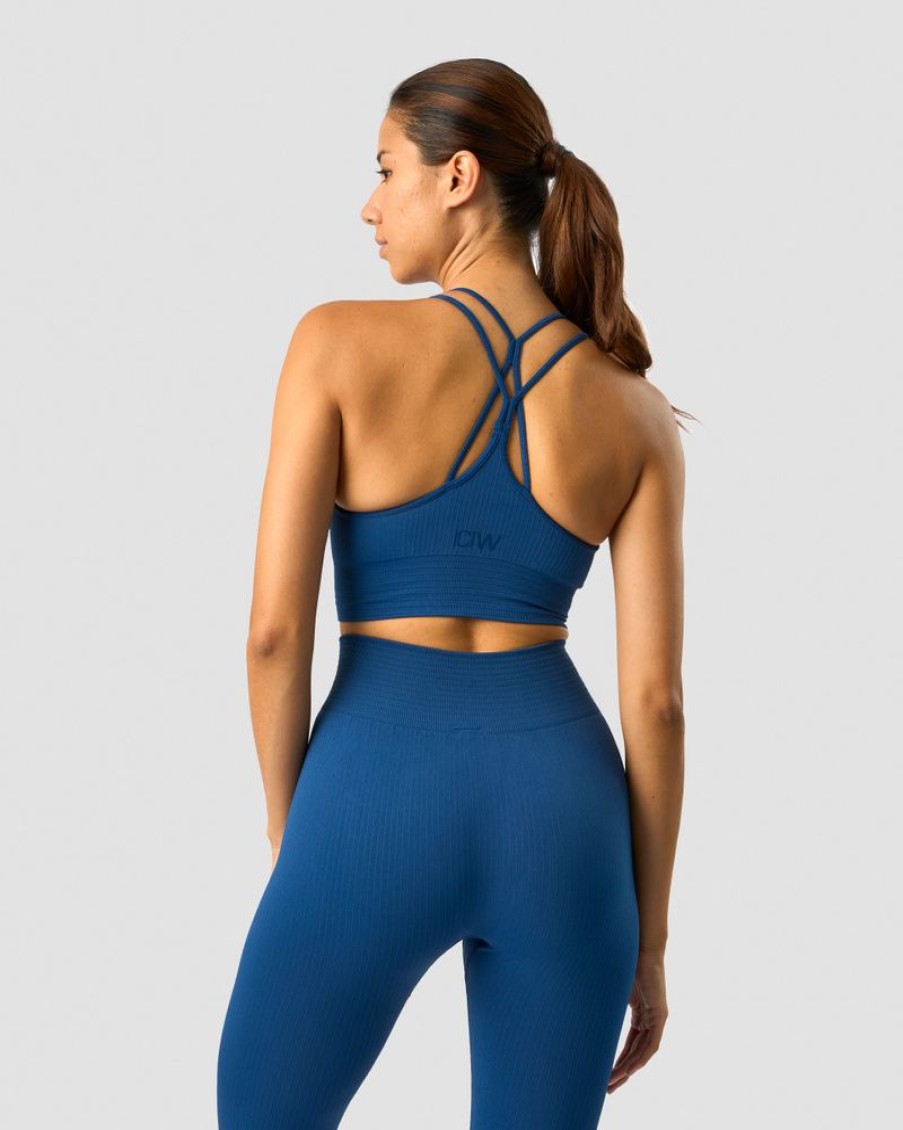 Naiset ICIW Urheiluliivit | Ribbed Define Seamless Sports Bra Dark Navy