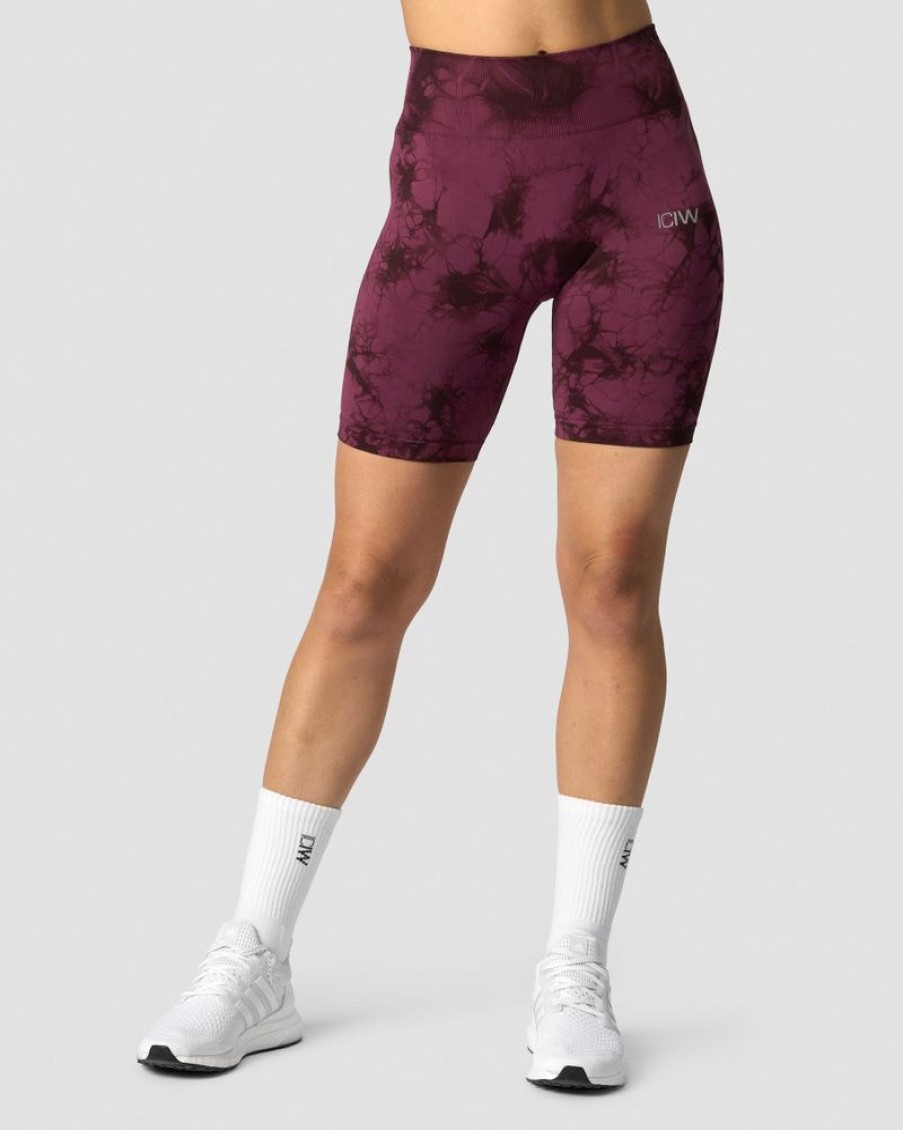 Naiset ICIW Seamless | Define Seamless Tie Dye Biker Shorts Burgundy
