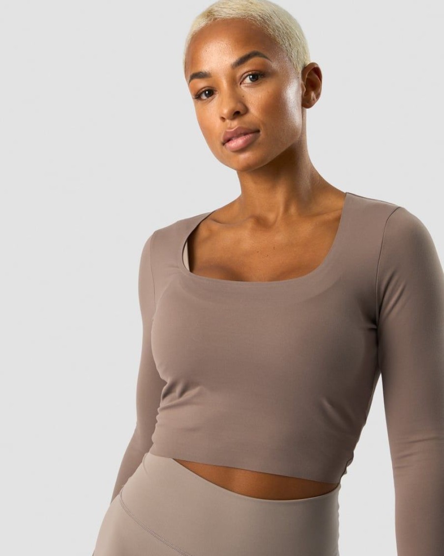 Naiset ICIW Pitkahihaiset Paidat | Nimble Soft Cropped Ls Dusty Brown