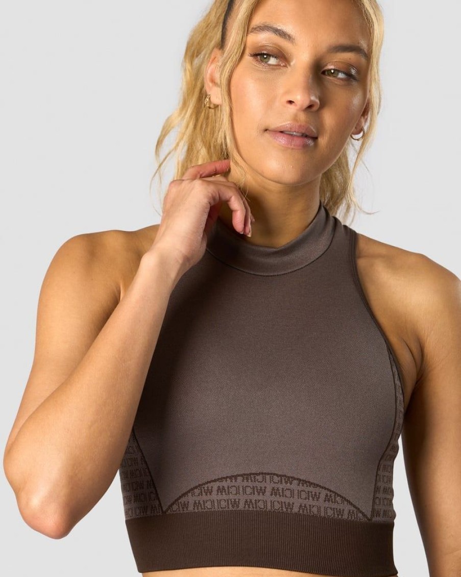 Naiset ICIW Seamless | Signature Seamless Cropped Tank Top Dark Brown
