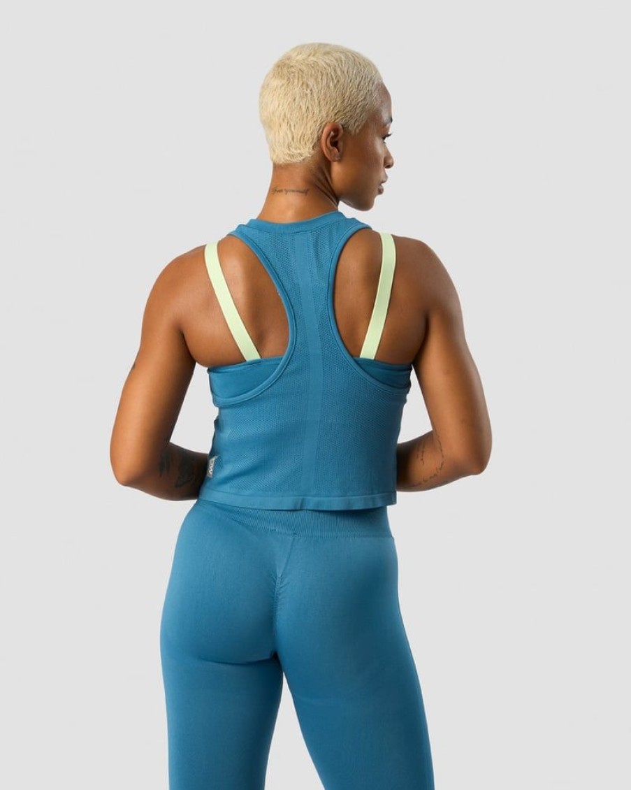 Naiset ICIW Seamless | Deluxe Seamless Cropped Tank Top Teal