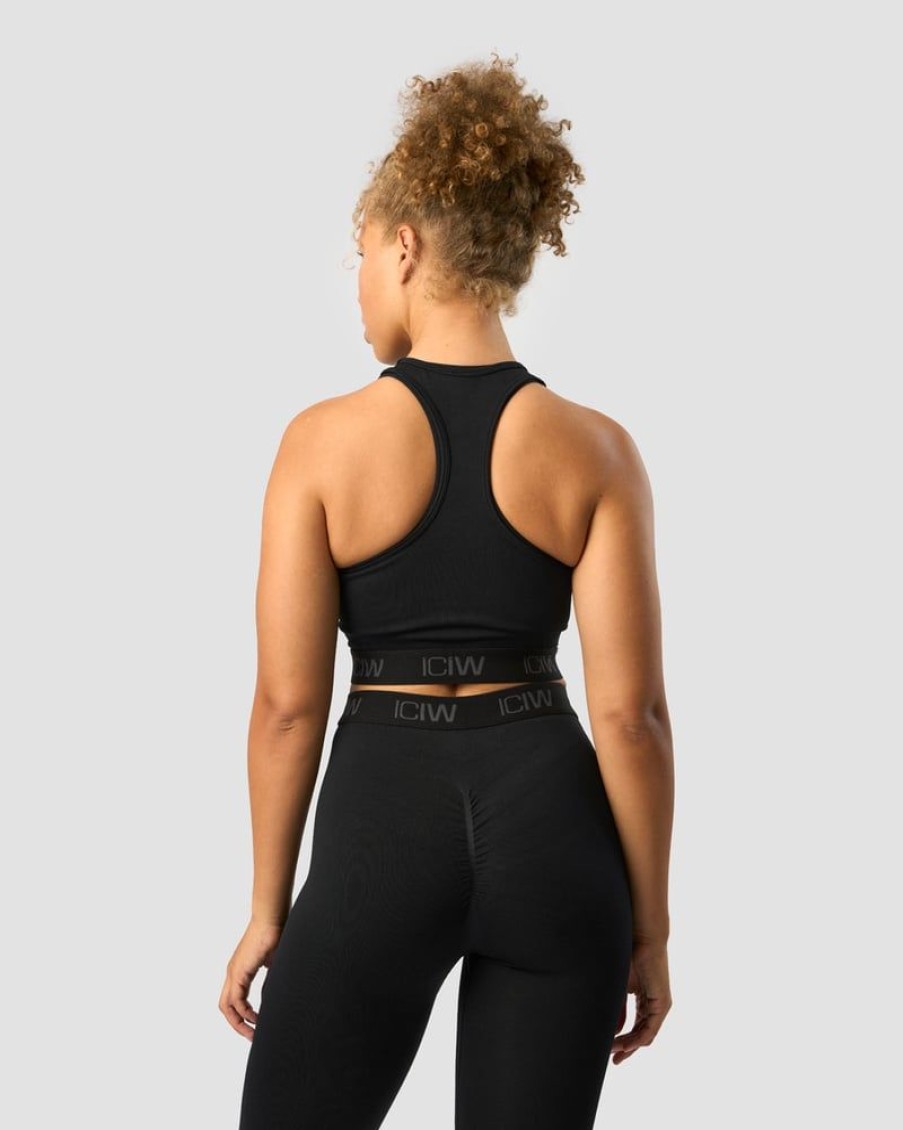 Naiset ICIW Seamless | Define Seamless Logo Cropped Tank Top Black