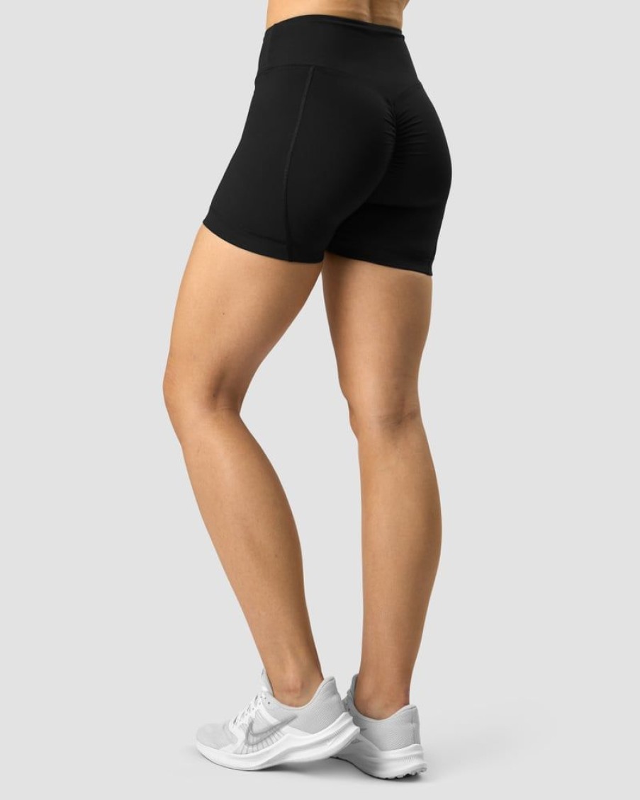 Naiset ICIW Shortsit | Scrunch V-Shape Tight Shorts Black