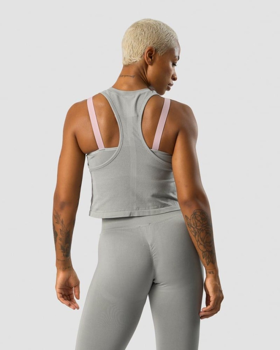 Naiset ICIW Seamless | Deluxe Seamless Cropped Tank Top Grey