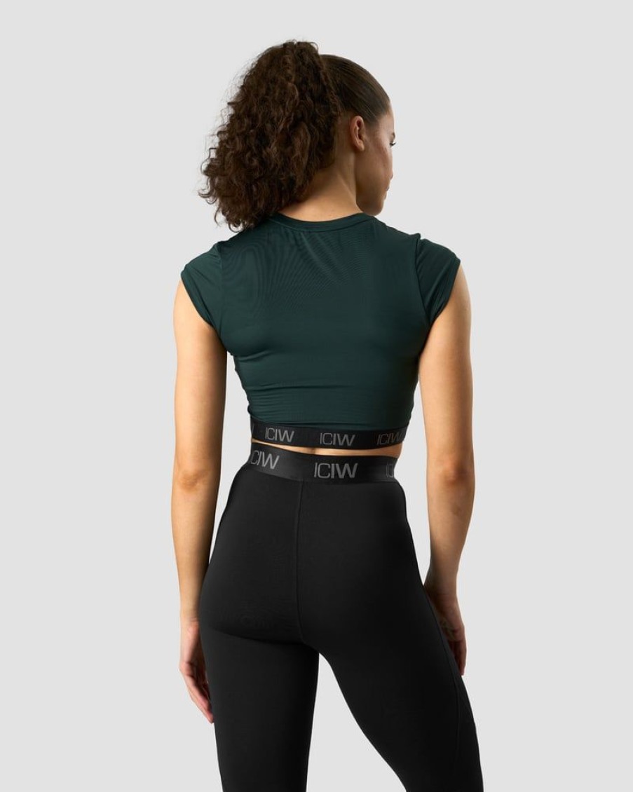 Naiset ICIW T-Paidat | Ultimate Training Cropped T-Shirt Deep Green