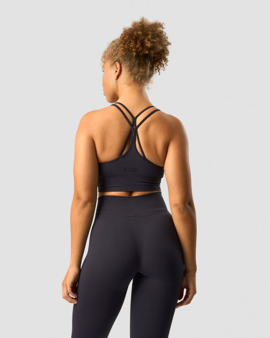 Naiset ICIW Urheiluliivit | Ribbed Define Seamless Sports Bra Dk Graphite