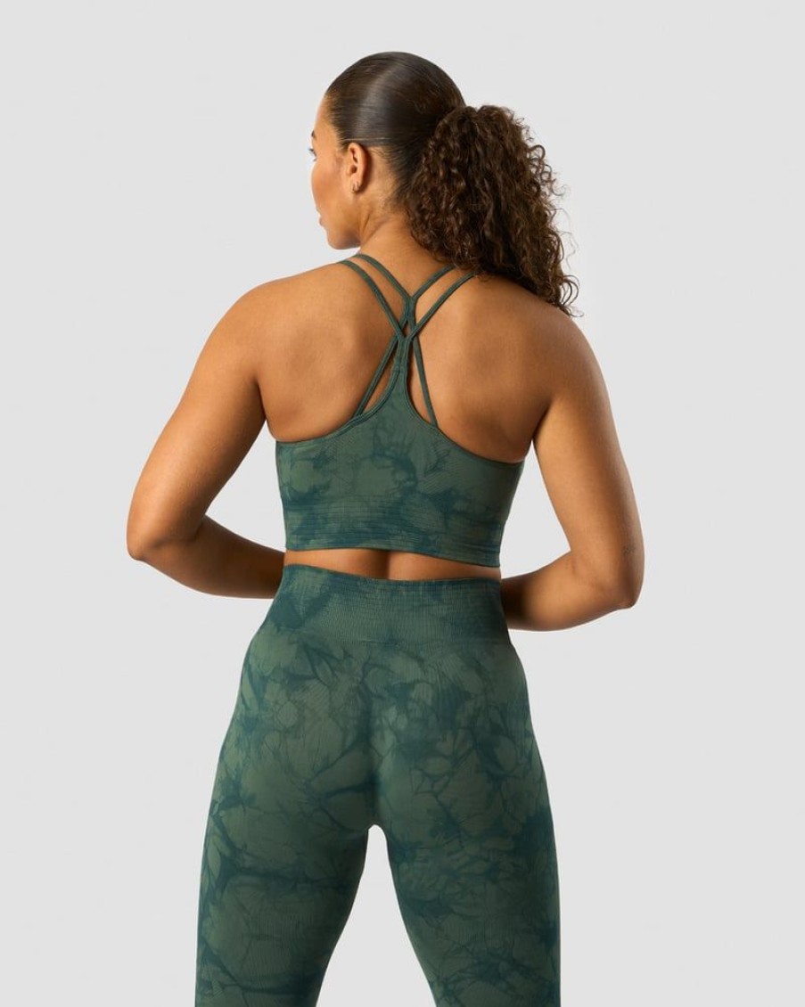 Naiset ICIW Urheiluliivit | Define Seamless Tie Dye Sports Bra Dark Green