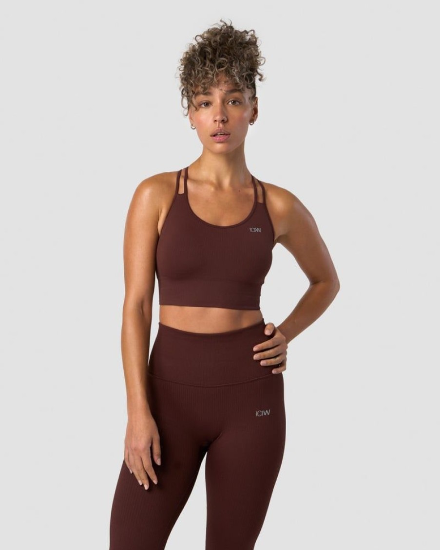 Naiset ICIW Urheiluliivit | Ribbed Define Seamless Sports Bra Warm Brown
