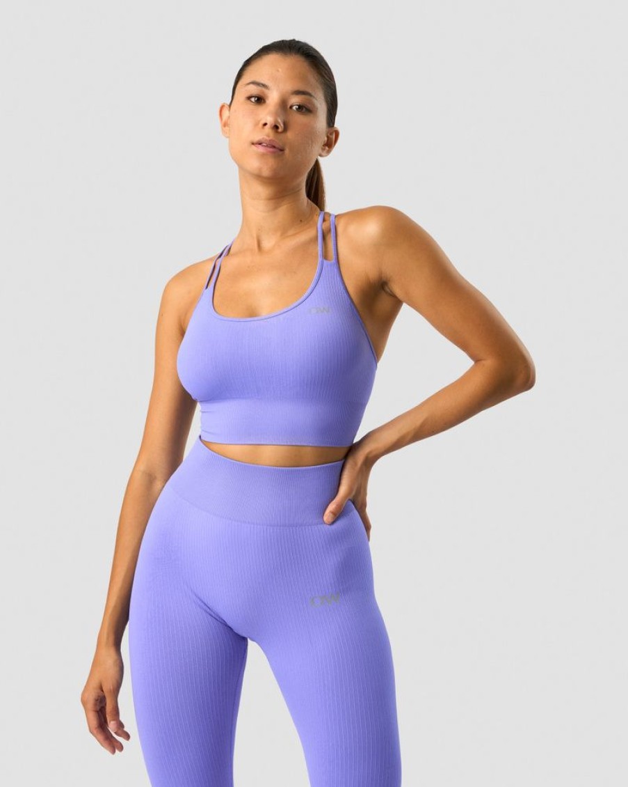 Naiset ICIW Urheiluliivit | Ribbed Define Seamless Sports Bra Dk Lavender