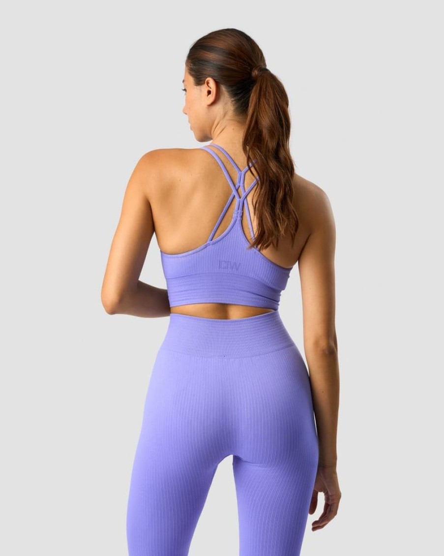 Naiset ICIW Urheiluliivit | Ribbed Define Seamless Sports Bra Dk Lavender