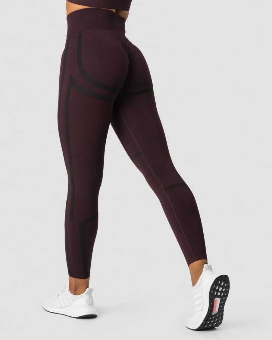 Naiset ICIW Trikoot & Leggingsit | Rush Seamless Tights Burgundy