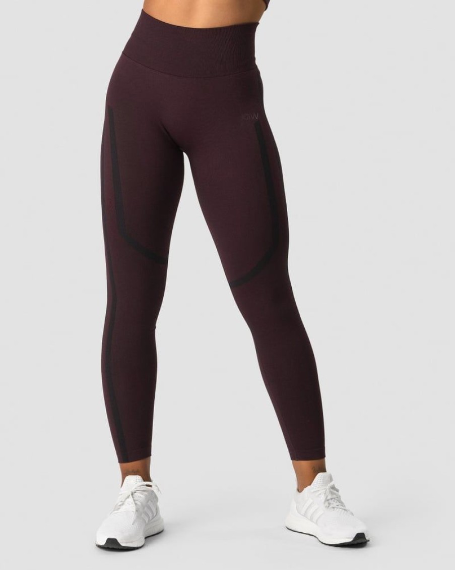 Naiset ICIW Trikoot & Leggingsit | Rush Seamless Tights Burgundy